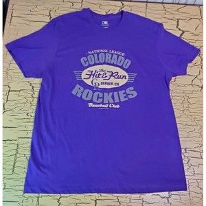 Colorado Rockies Hit & Run Denver Baseball Club Womens Shirt MLB Genuine XL Rare